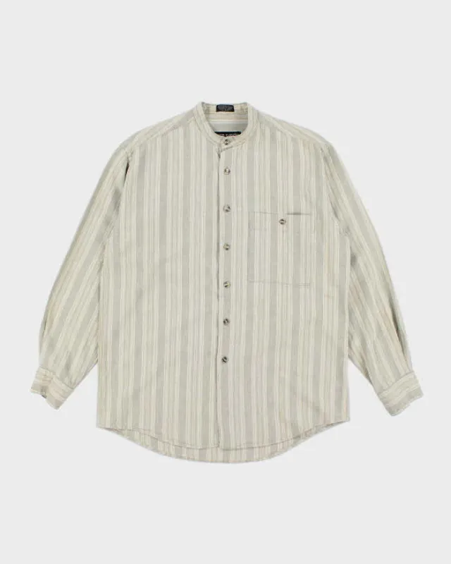 Vintage Pierre Cardin Linen Blend Grandad Collar Shirt - M made by Pierre Cardin