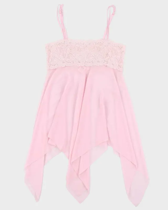 Vintage Y2k 00s La Vie En Rose Handkerchief Hem Slip Dress - M sold by Rokit