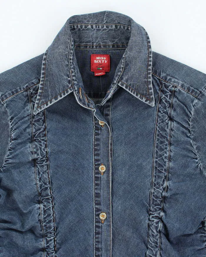 Vintage Y2K Miss Sixty Patterned Dark Wash Denim Shirt - M sold by Rokit product image thumbnail 2