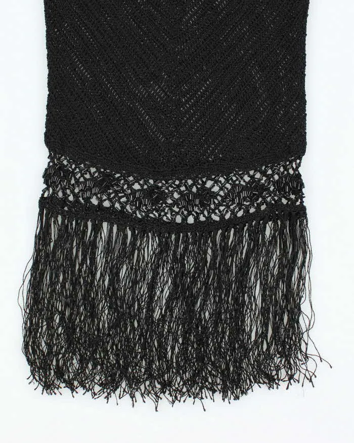 Vintage Y2k 00s Crochet Beaded Tassel Halter Neck Top - S sold by Rokit product image thumbnail 5