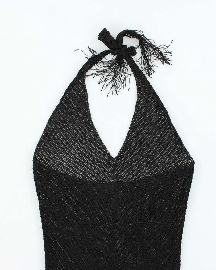 Vintage Y2k 00s Crochet Beaded Tassel Halter Neck Top - S sold by Rokit product image thumbnail 4