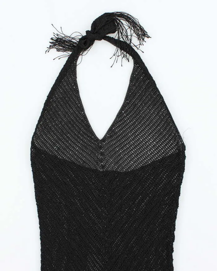 Vintage Y2k 00s Crochet Beaded Tassel Halter Neck Top - S sold by Rokit product image thumbnail 3