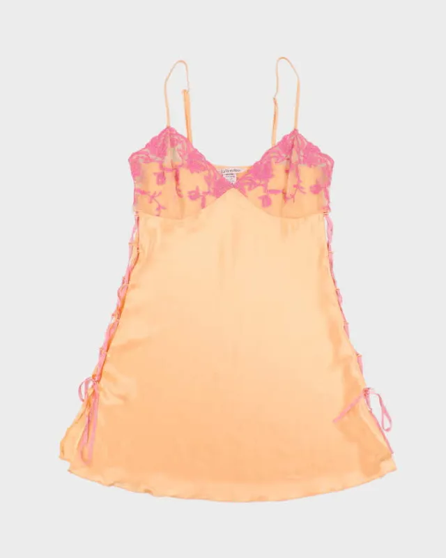 Vintage Y2k 00s La Vie En Rose Lace-up Slip Dress - M sold by Rokit