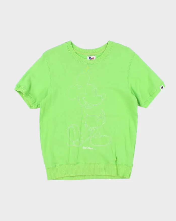 Vintage Y2K Disney Mickey Mouse Embroidered Short Sleeve Sweatshirt - S sold by Rokit