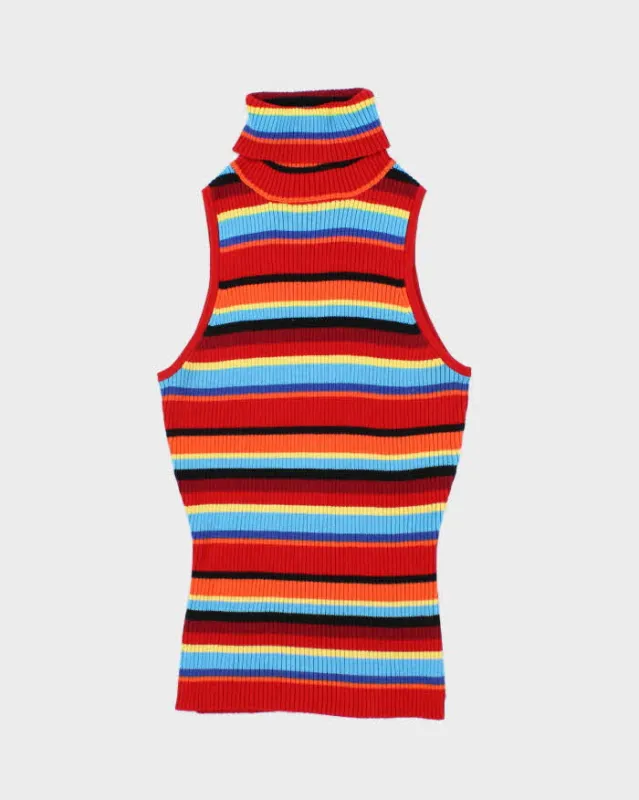 Vintage Y2k 00s Guess Stripe Sleeveless Knit Top - XS sold by Rokit
