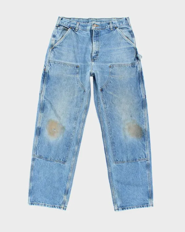 Vintage Y2K Carhartt Denim Heavyweight Double Knee Carpenter Trousers - W32 L31 sold by Rokit