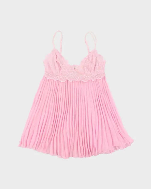 Vintage 90s 00s Silk & Satin Mesh Pleated Cami - S sold by Rokit