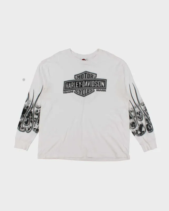 Vintage Harley Davidson Oversized Skull Long Sleeve T-Shirt - XXL sold by Rokit