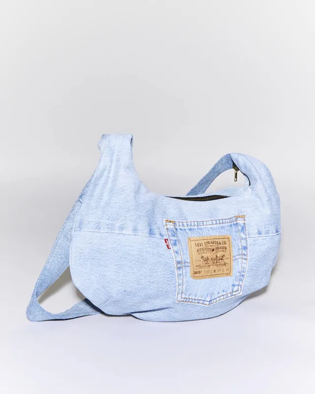 Rokit Originals Rework Denim Moon Crossbody Bag sold by Rokit