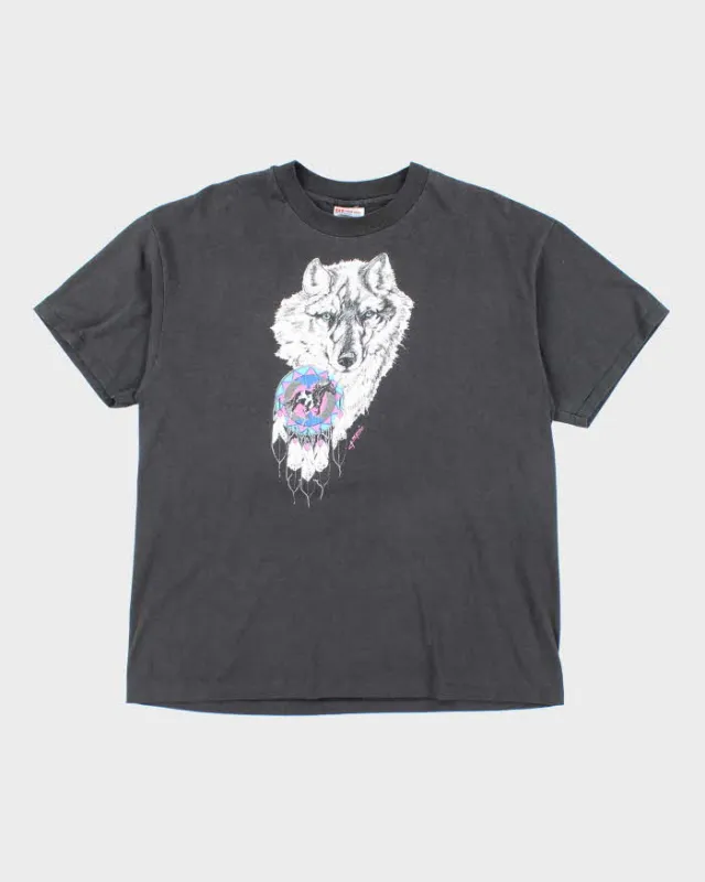 Vintage 90's Single Stitch Wolf Graphic T-Shirt - L sold by Rokit
