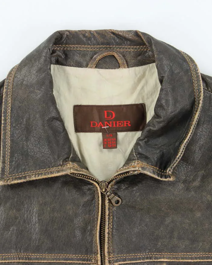 Vintage Danier Brown Leather Jacket - L sold by Rokit product image thumbnail 5