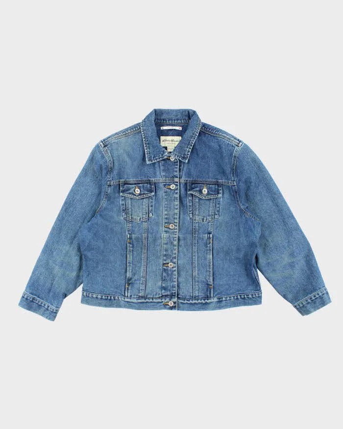 Vintage Y2K Eddie Bauer Dark Wash Denim Jacket - M sold by Rokit
