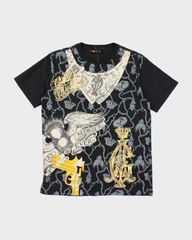 Vintage Y2K Christian Audigier All Over Print T-Shirt - L sold by Rokit