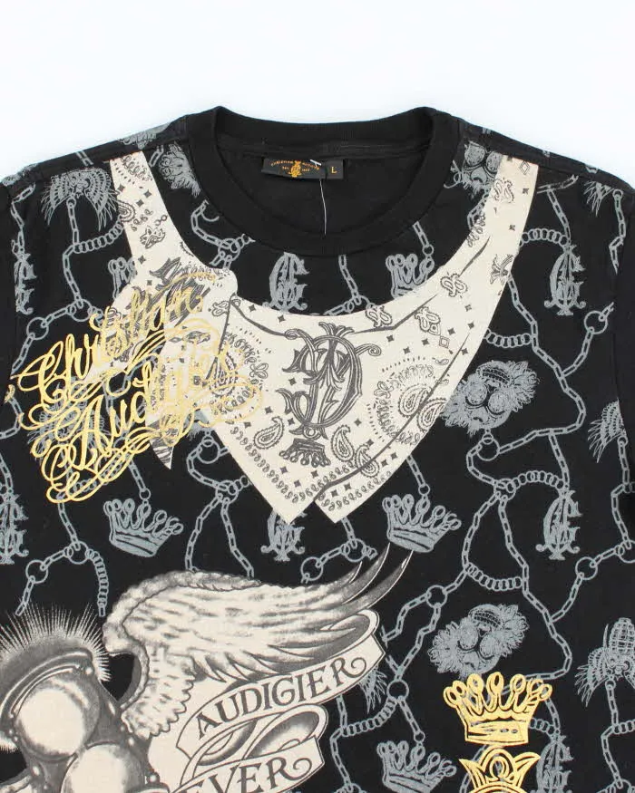 Vintage Y2K Christian Audigier All Over Print T-Shirt - L sold by Rokit product image thumbnail 3