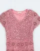 Vintage Y2k 00s Fengdo Crochet Sequin Top - M sold by Rokit