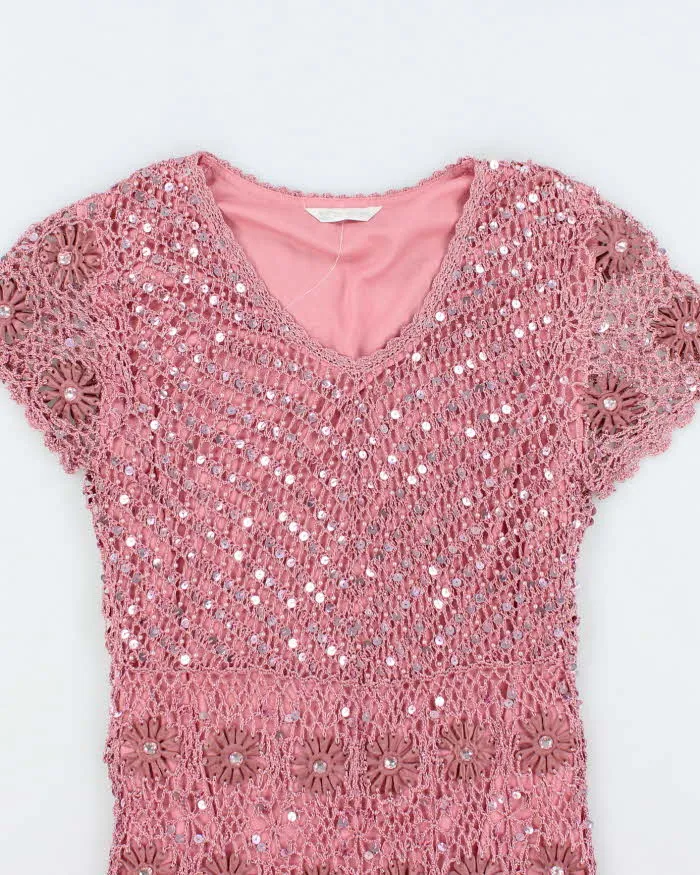 Vintage Y2k 00s Fengdo Crochet Sequin Top - M sold by Rokit product image thumbnail 3