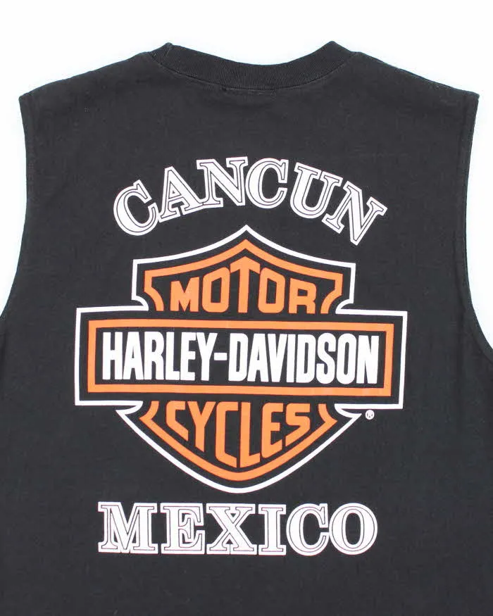 Vintage Y2K Harley Davidson Textured Logo Cut Off T-Shirt - M sold by Rokit product image thumbnail 4
