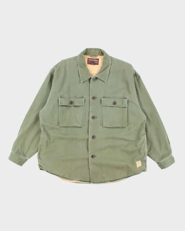 Vintage Abercrombie & Fitch Military Style Lined Button Up Jacket - L sold by Rokit
