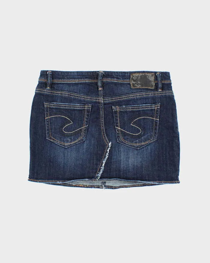 Vintage Y2k 00s Silver Denim Mini Skirt - S sold by Rokit product image thumbnail 2