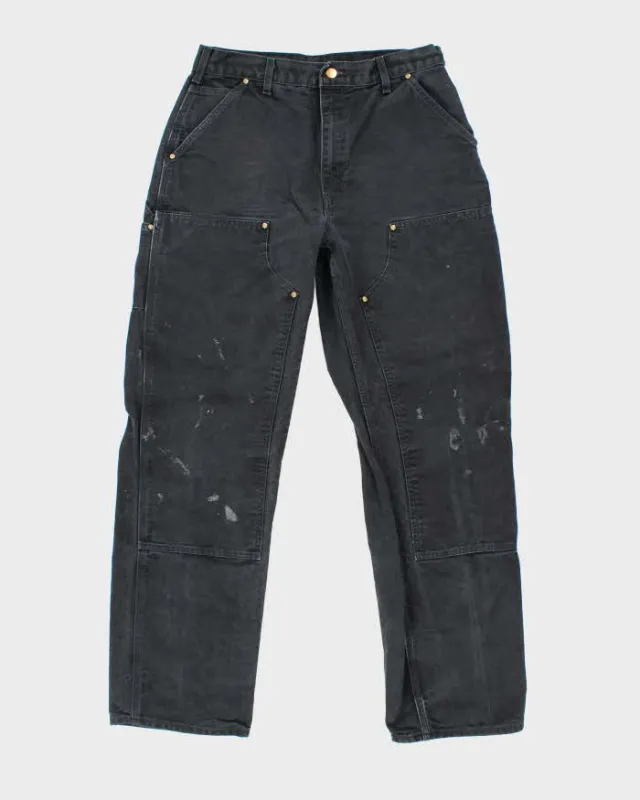 Vintage Carhartt Black Double Knee Carpenter Trousers - W32 L31 sold by Rokit