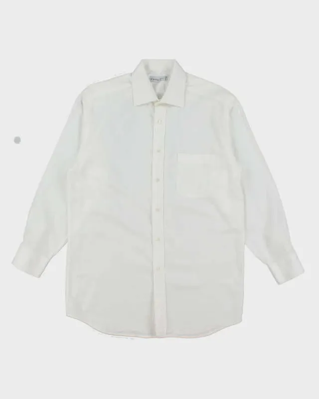 Vintage 2000's Christian Dior Plain White Long Sleeve Shirt - L sold by Rokit