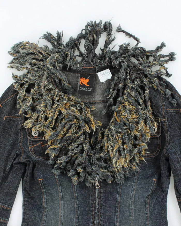 Y2K 00s Parasuco Fitted Dark Wash Fringe Denim Jacket - S sold by Rokit product image thumbnail 3