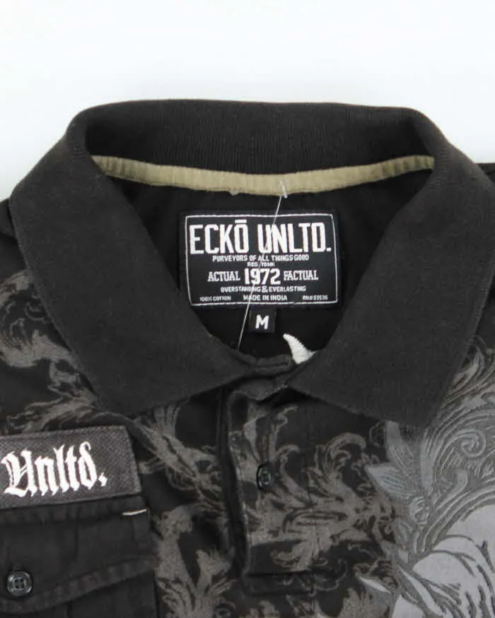 Vintage Y2K Ecko Untld Military Style Graphic Polo Shirt - M sold by Rokit product image thumbnail 5