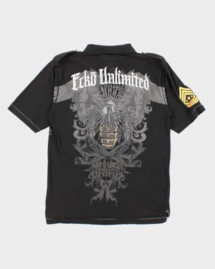 Vintage Y2K Ecko Untld Military Style Graphic Polo Shirt - M sold by Rokit product image thumbnail 2