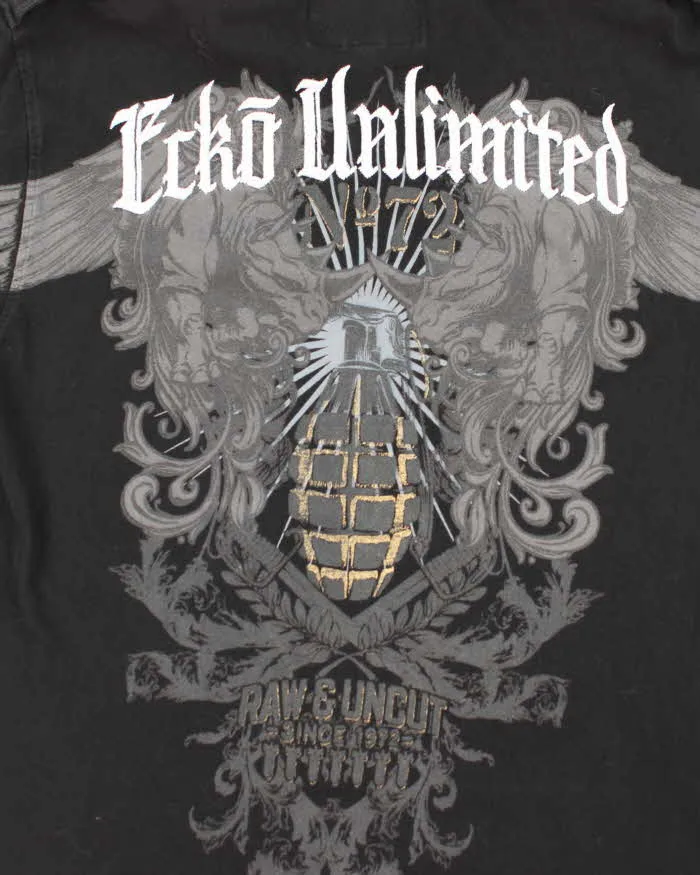 Vintage Y2K Ecko Untld Military Style Graphic Polo Shirt - M sold by Rokit product image thumbnail 4