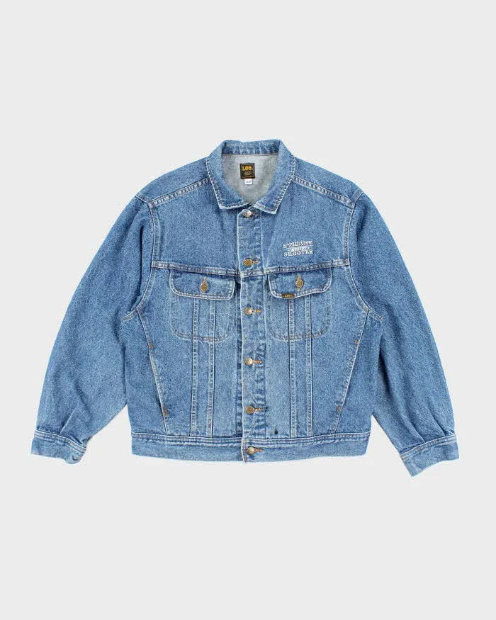 Vintage 90's Lee Embroidered Back Oversized Dark Wash Denim Jacket - M sold by Rokit