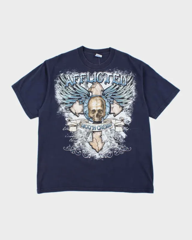 Vintage Y2K Affliction Gothic Graphic T-Shirt - XL sold by Rokit