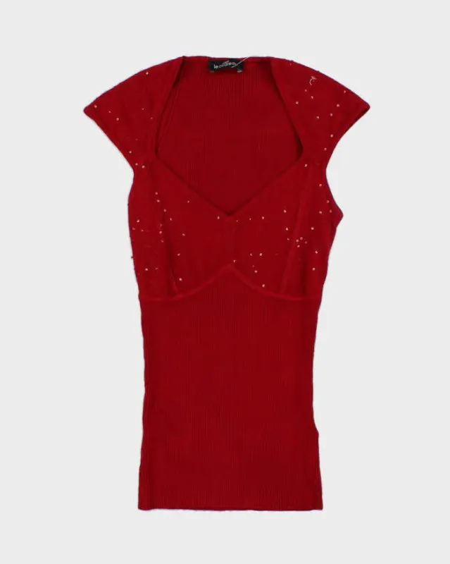Vintage Y2k 00s Le Chateau Sequin Knit Top - S sold by Rokit