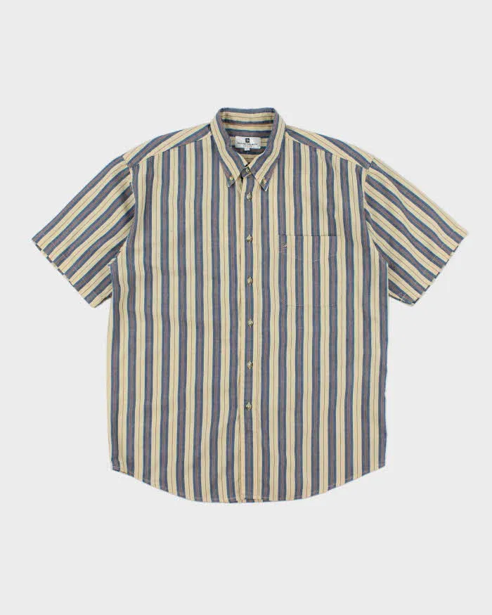 Vintage Pierre Balmain Striped Short Sleeve Shirt - L sold by Rokit