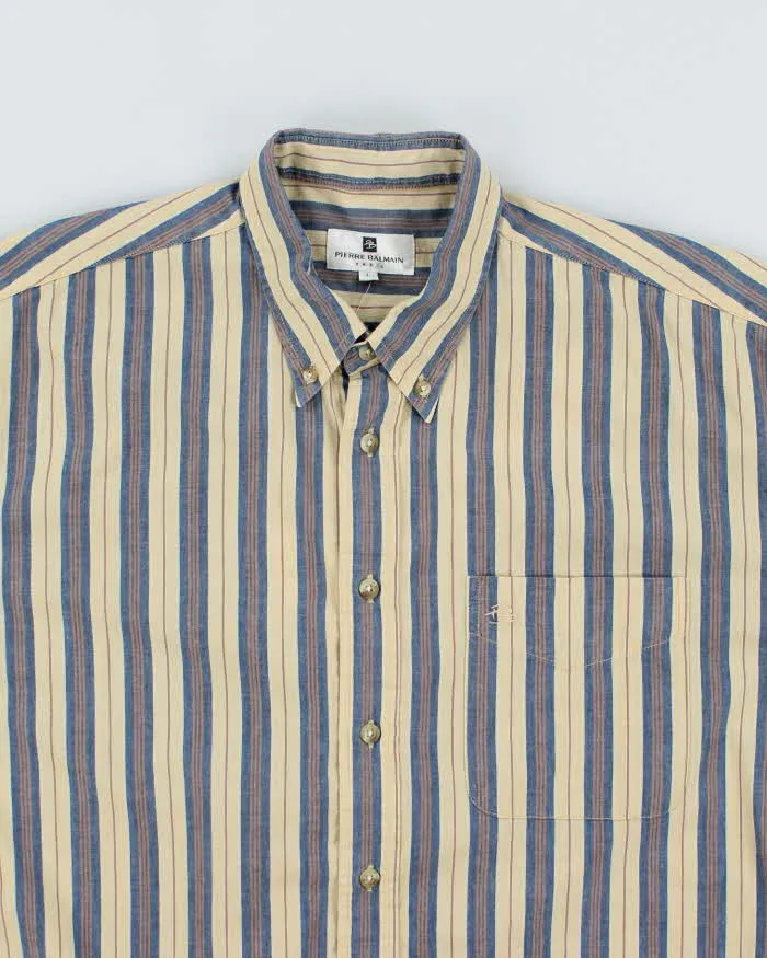 Vintage Pierre Balmain Striped Short Sleeve Shirt - L sold by Rokit product image thumbnail 3