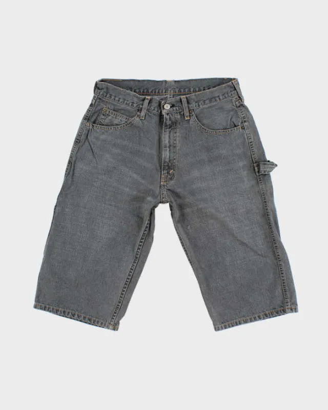Vintage 2000's Levi's Carpenter Grey Wash Denim Shorts - W30 L15 sold by Rokit