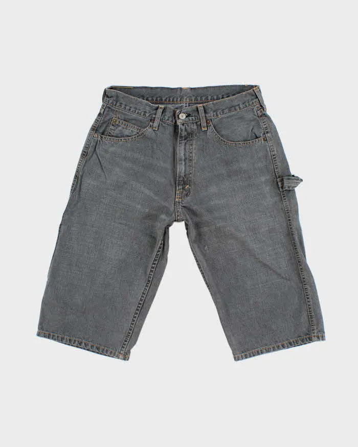 Vintage 2000's Levi's Carpenter Grey Wash Denim Shorts - W30 L15 sold by Rokit