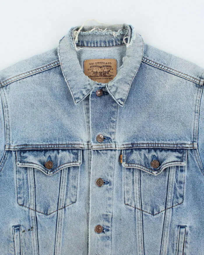 Vintage 80's Levi's Orange Tab Distressed Light Wash Denim Jacket - L sold by Rokit product image thumbnail 3