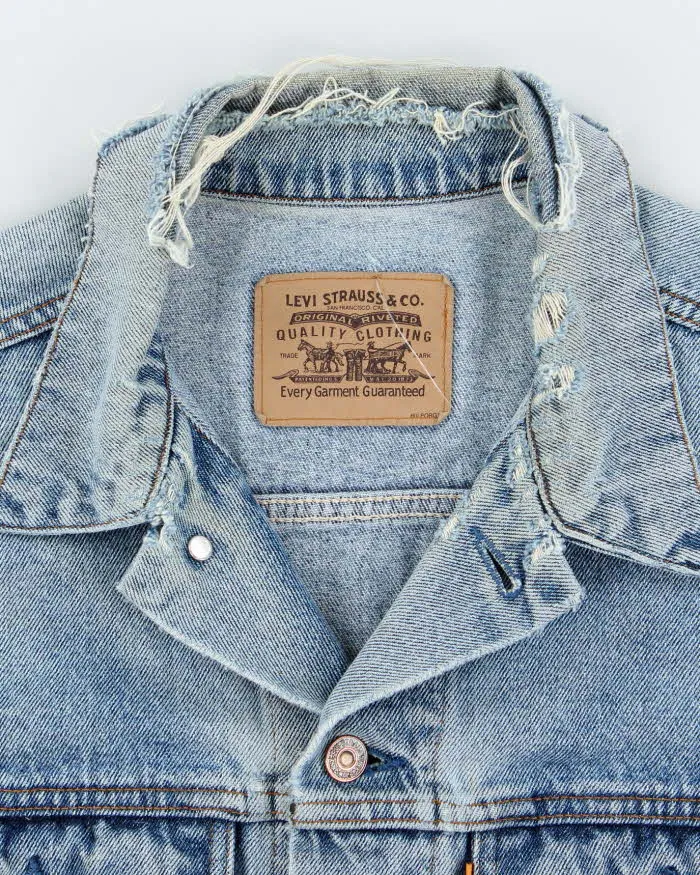 Vintage 80's Levi's Orange Tab Distressed Light Wash Denim Jacket - L sold by Rokit product image thumbnail 5