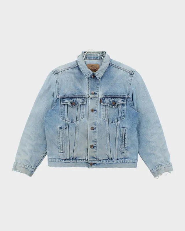 Vintage 80's Levi's Orange Tab Distressed Light Wash Denim Jacket - L sold by Rokit