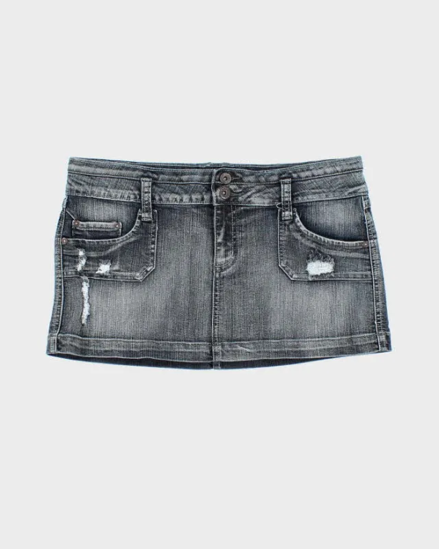 Vintage Y2k 00s Streetwear Denim Mini Skirt - M sold by Rokit