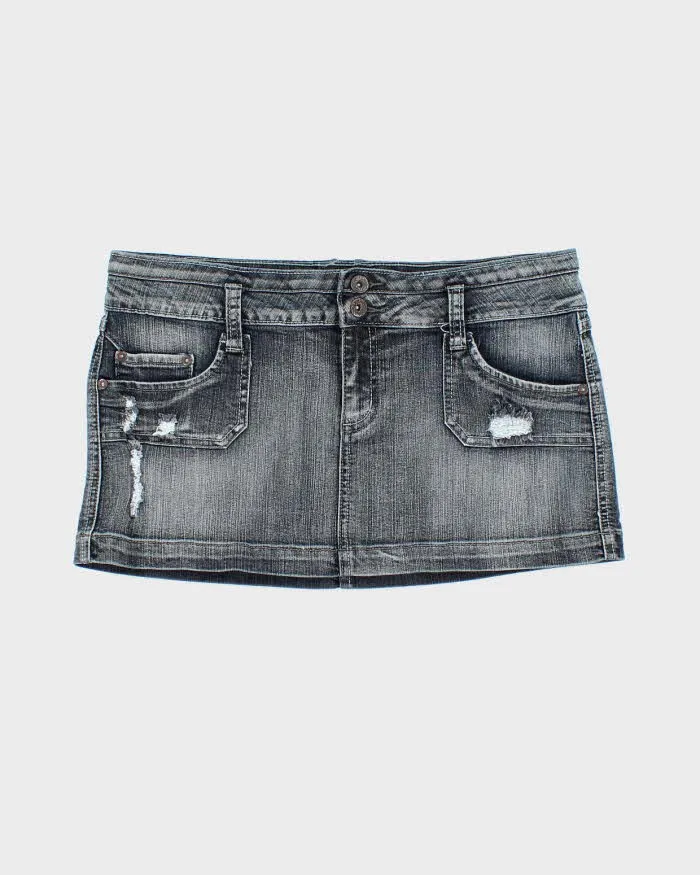 Vintage Y2k 00s Streetwear Denim Mini Skirt - M sold by Rokit