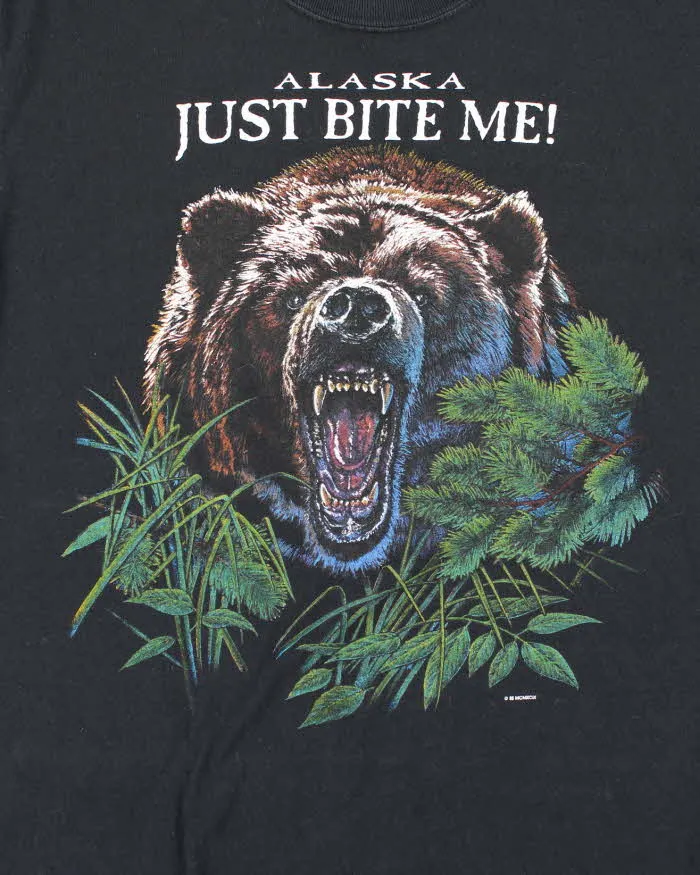 Vintage Y2K Alaska Just Bite Me Grizzly Bear Graphic T-Shirt - L sold by Rokit product image thumbnail 3