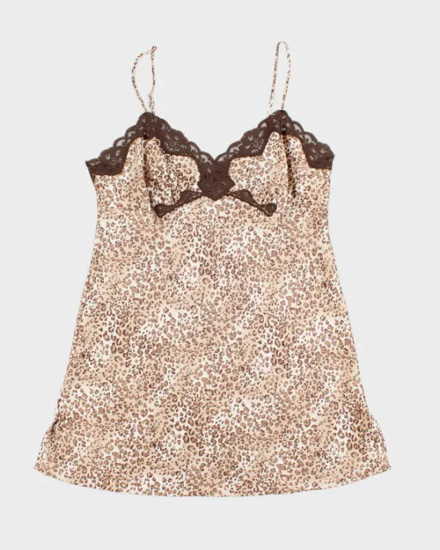 Vintage Y2k 00s La Senza Leopard Print Slip Dress - M sold by Rokit