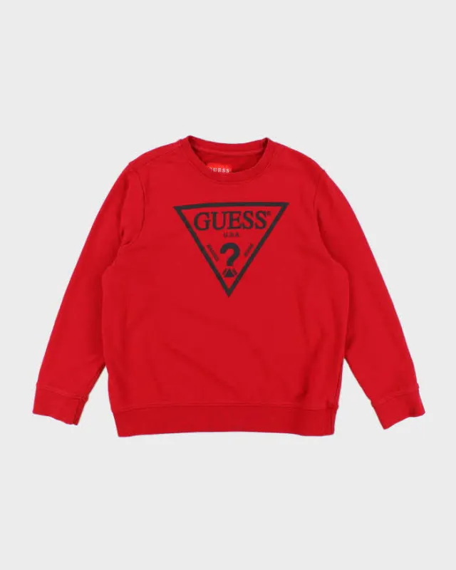 Guess Red Logo Crew Neck - L sold by Rokit