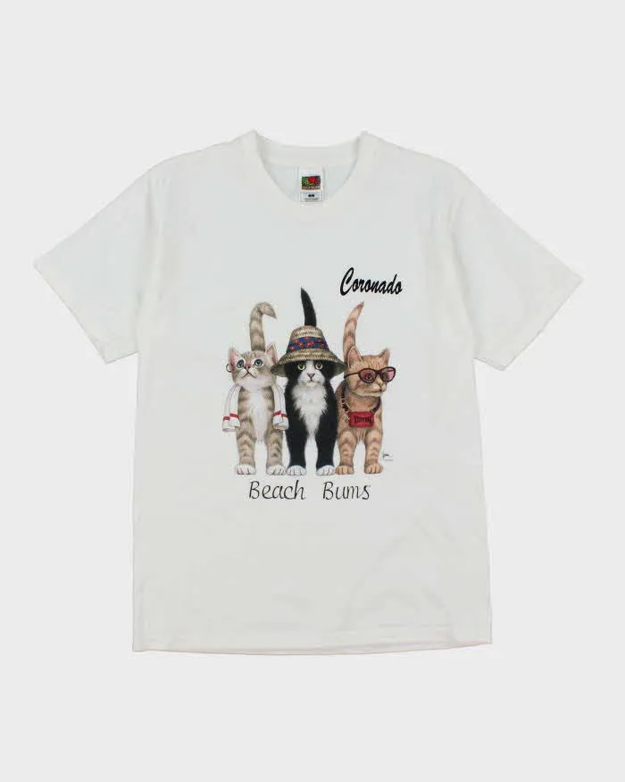 Vintage 90's Beach Bums Cat Graphic T-Shirt - M sold by Rokit