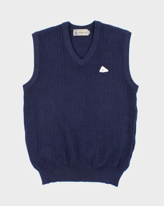 Vintage Monte Carlo Pure Wool Navy Vest - M sold by Rokit