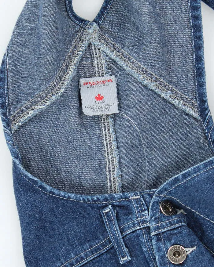 Vintage 90s Silver Dark Wash Flared Dungarees - W30 L30 sold by Rokit product image thumbnail 5
