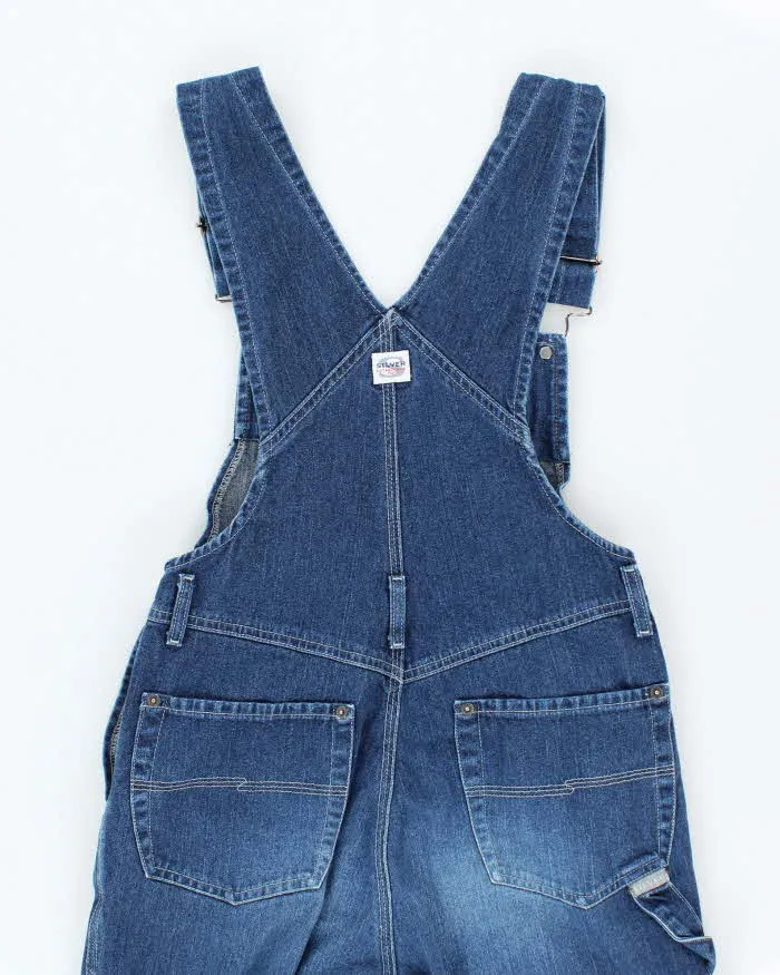 Vintage 90s Silver Dark Wash Flared Dungarees - W30 L30 sold by Rokit product image thumbnail 4