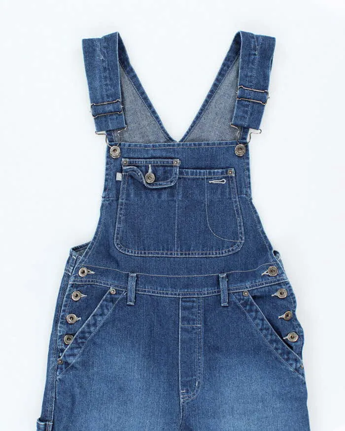 Vintage 90s Silver Dark Wash Flared Dungarees - W30 L30 sold by Rokit product image thumbnail 3