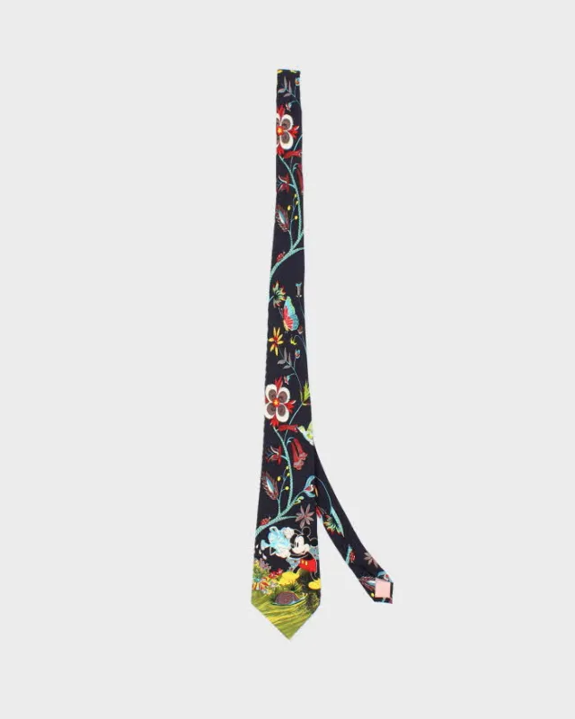 Vintage Disney Mickey Mouse Garden Silk Tie sold by Rokit